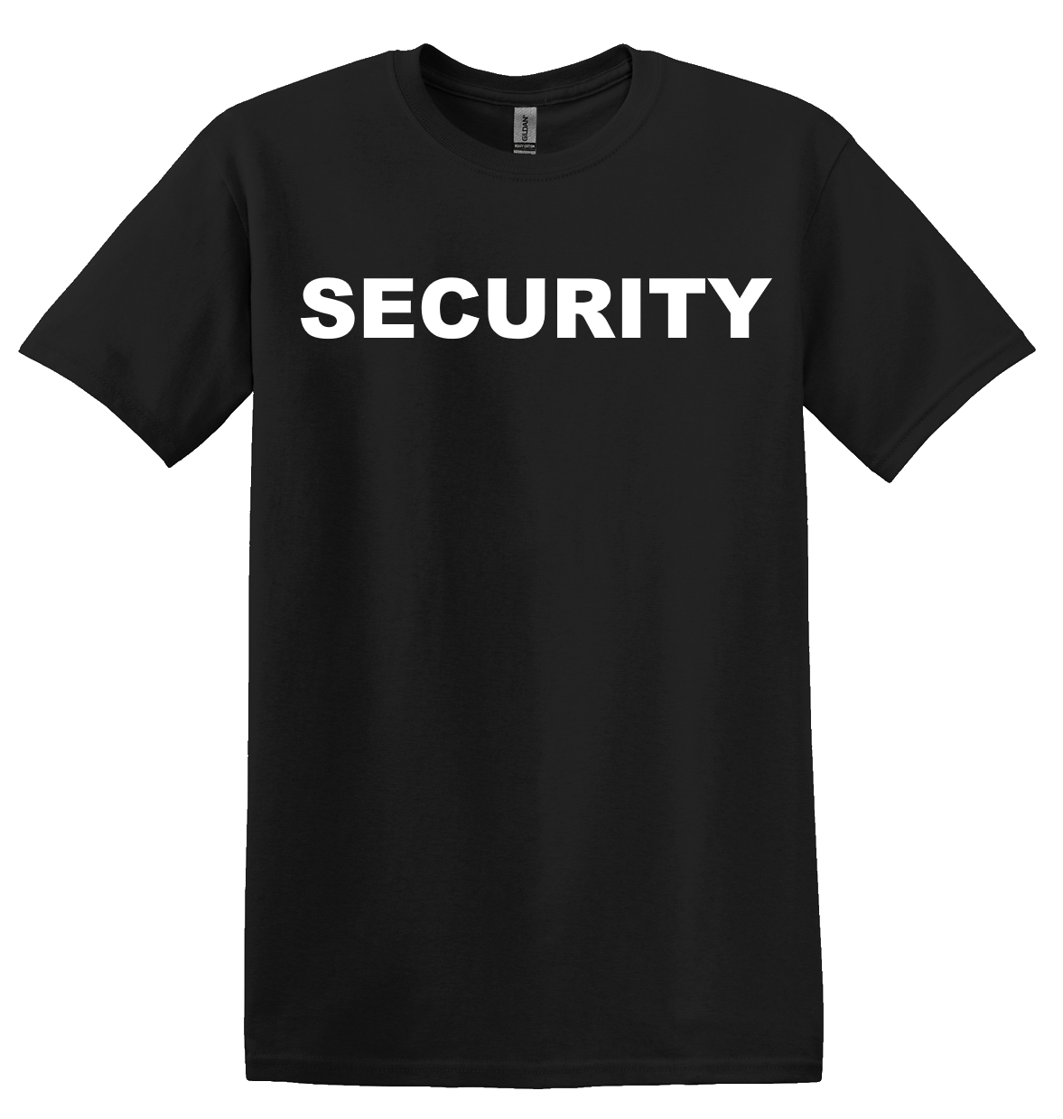 T-Shirt screen printed SECURITY white on black