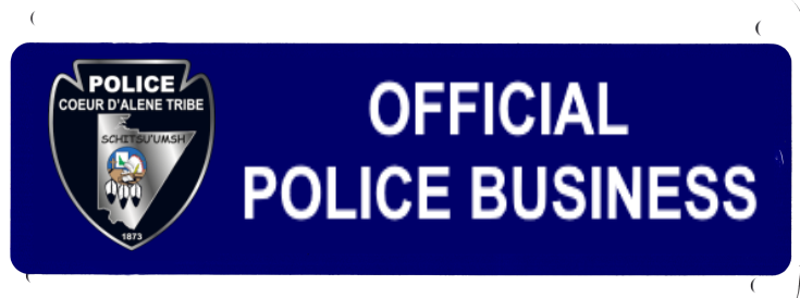 Official Police Business Metal Vehicle Placard 10" x 4.5"