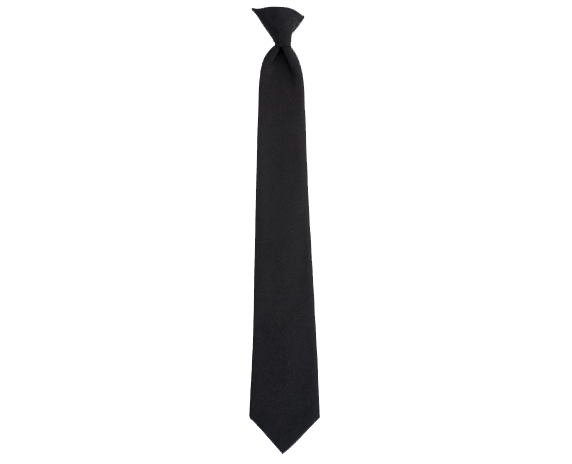 Neck Tie Black Clip On - Caliber 7