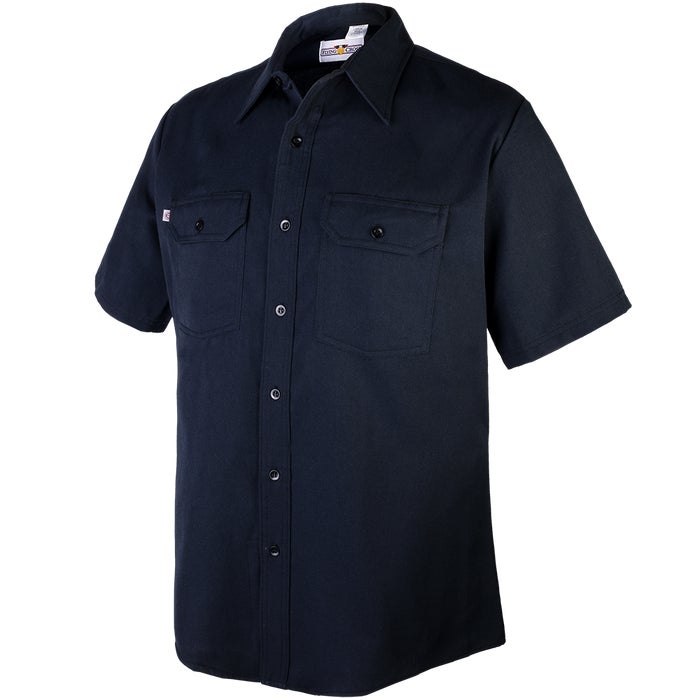 Men's Button Front Short Sleeve Station Wear Shirt - Cross FR - Caliber 7