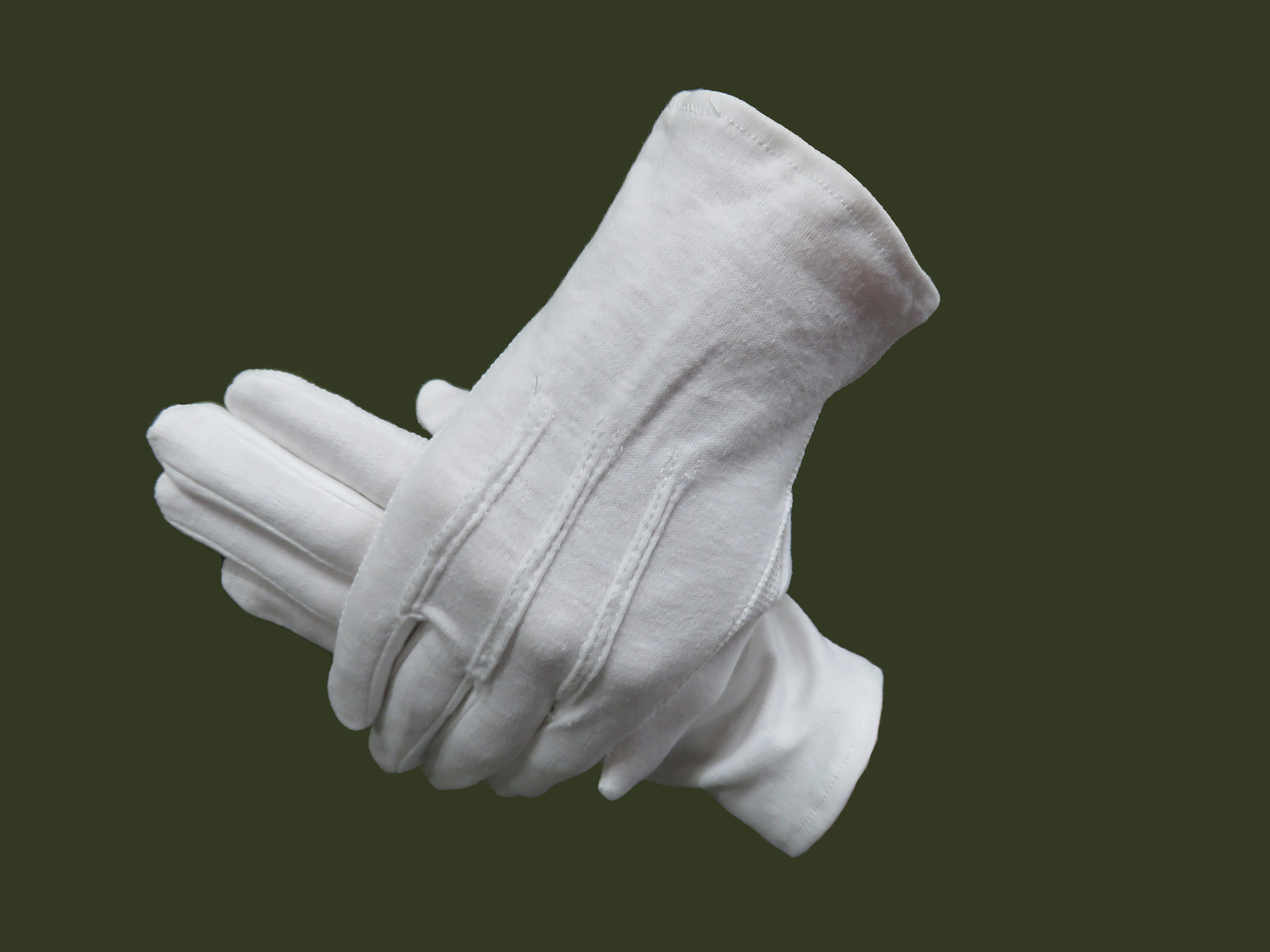 jeg er sulten bomuld Selvforkælelse Parade Uniform 100% Cotton Gloves with Grip Dots White - Caliber 7